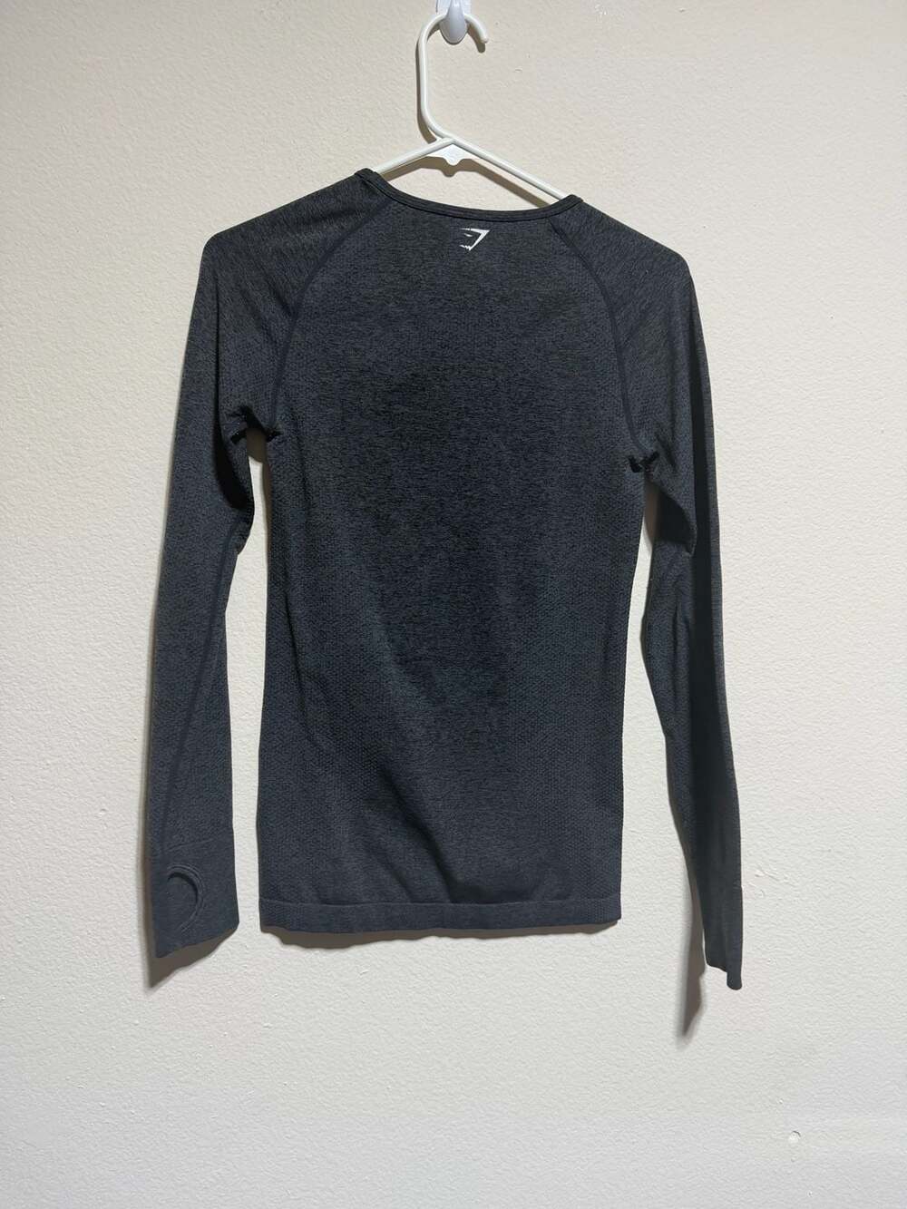 Gymshark Vital Seamless Long Sleeve Thumbhole Top Charcoal Grey - Picture 2 of 2